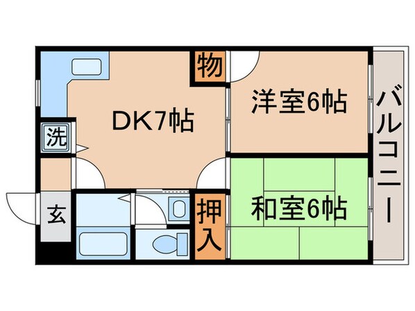 ﾊﾟｰｸﾊｲﾂBの物件間取画像